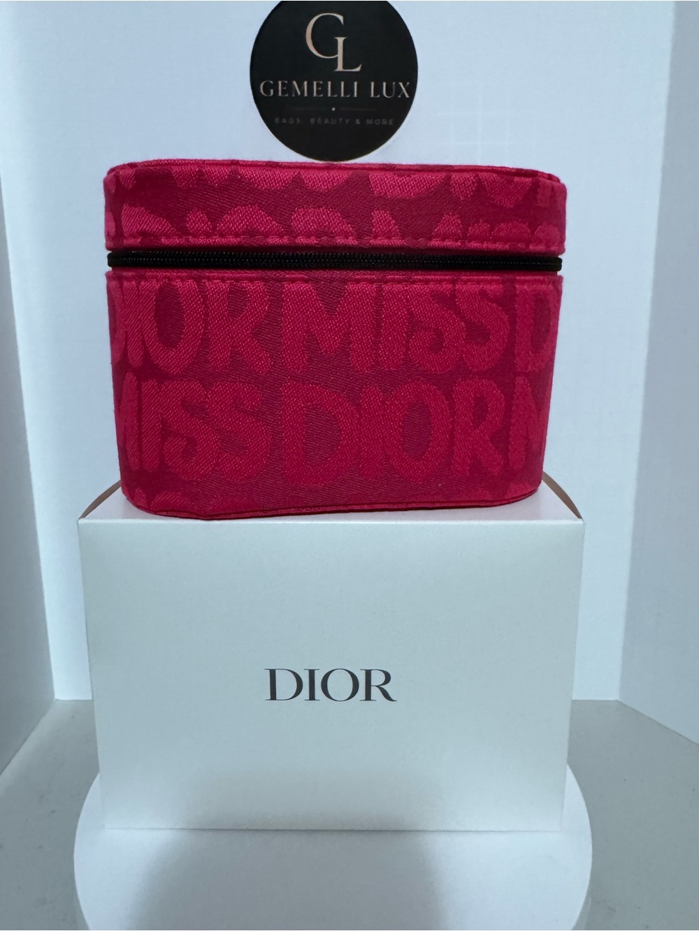 Dior Hot Pink Jacquard Cosmetic Case